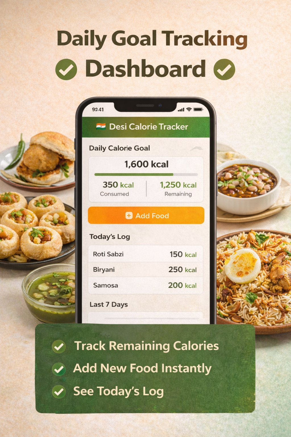 Desi Calorie Tracker 🇮🇳 | Track Indian Food Calories (Street Food + Meals) – Lifetime Access