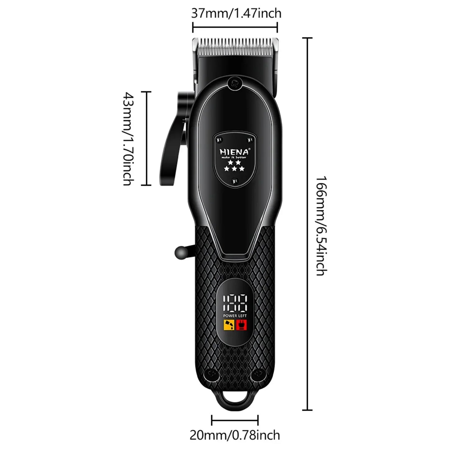Professional Cordless Hair Clipper Set Wet & Dry Grooming Kit Black
